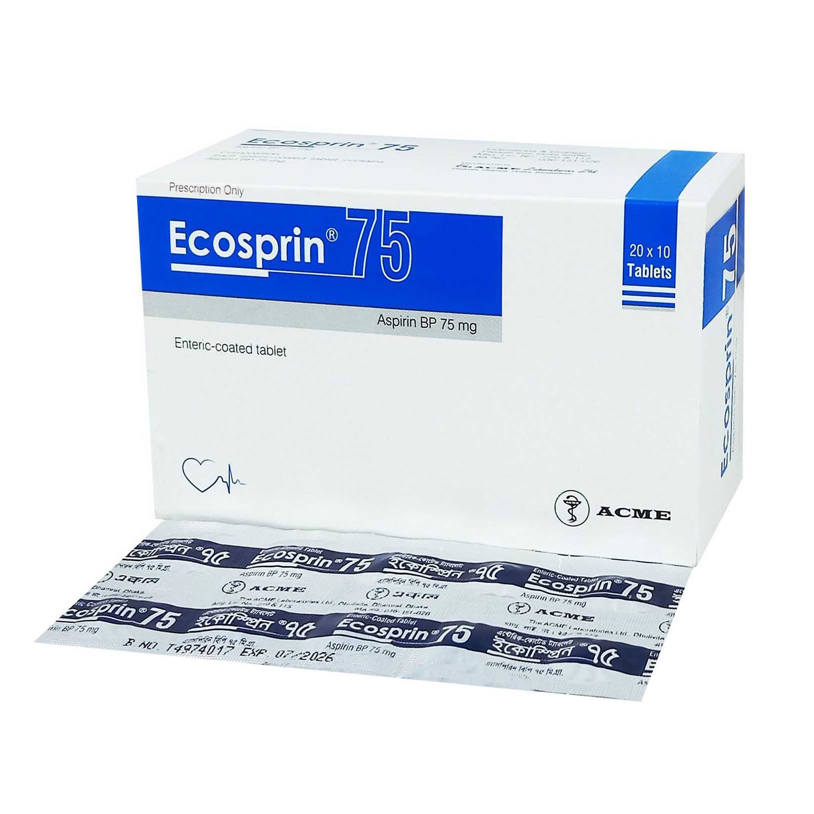 Ecosprin 75mg tab - https://upokar24.com