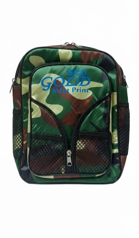 School Bag For Kids ( Sea Gold Arfat Print )  ( স্কুল ব্যাগ  ) - https://upokar24.com