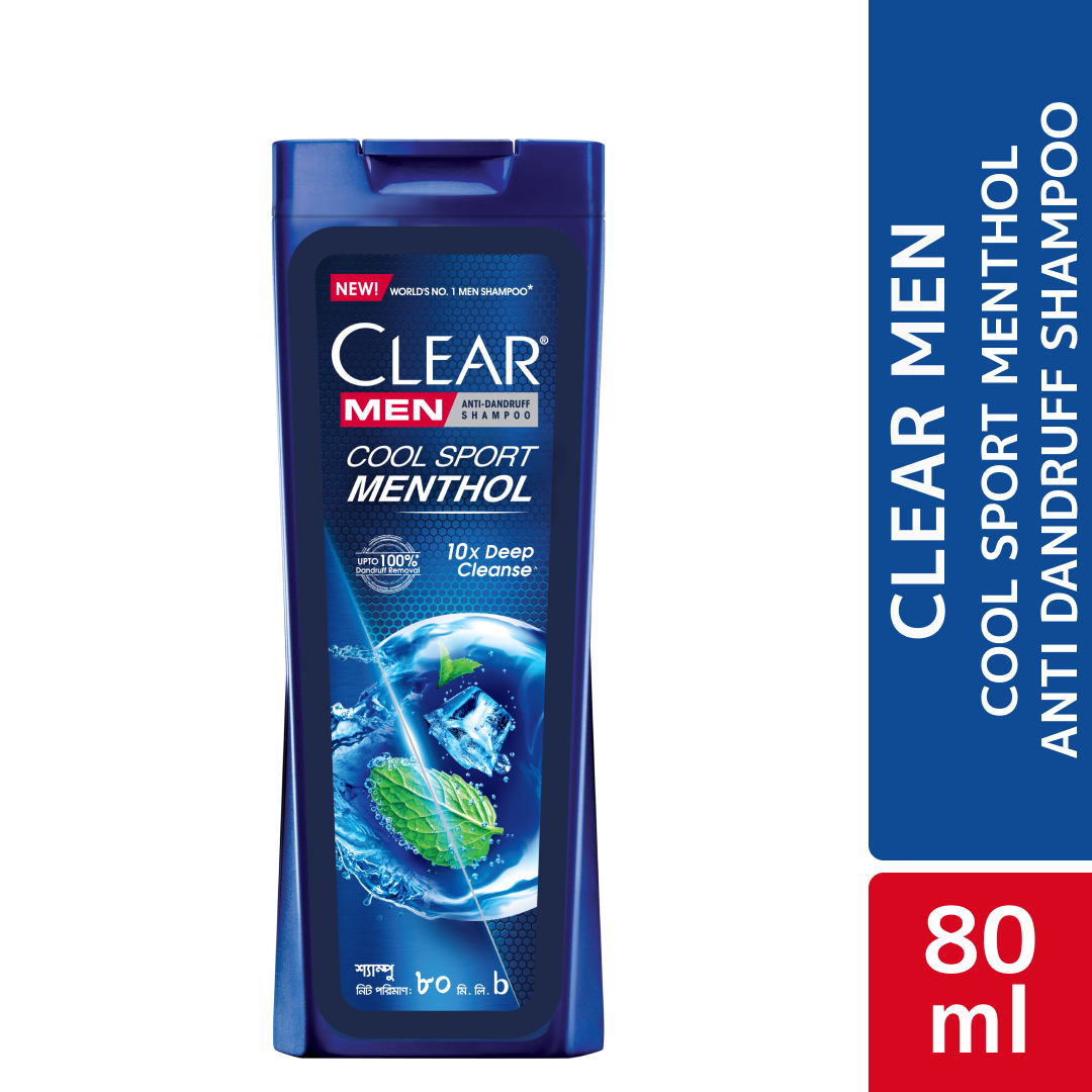Clear Men Shampoo Cool Sport Menthol Anti Dandruff 80ml Size: 80ml - https://upokar24.com