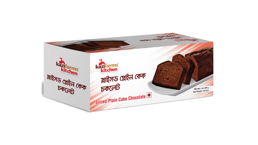 Kazi Farms Kitchen Sliced Plain Cake Chocolate 200g ( কাজীর্ফামস্ কিচেন চকলেট কেক 200 গ্রাম ) - https://upokar24.com
